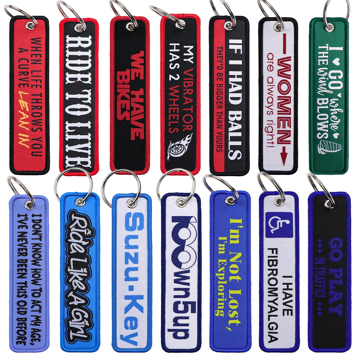 Car Accessories Quotation - พวงกุญแจปักลายคำคมสำหรับนักขี่มอเตอร์ไซค์ 1 ชิ้น ของตกแต่งรถยนต์ มอเตอร์ไซค์ ของขวัญ