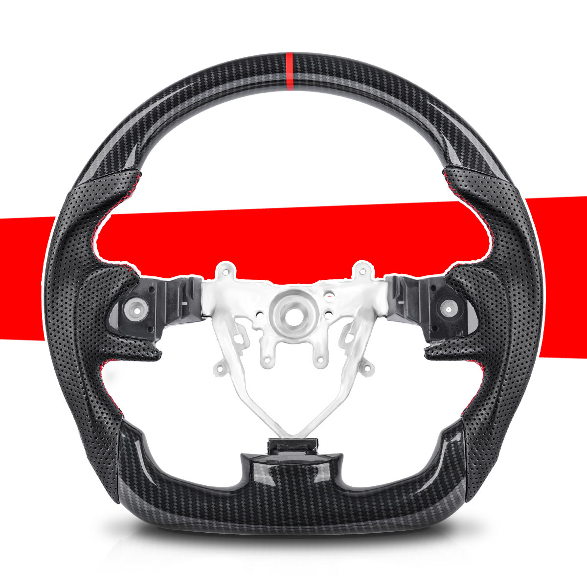 Car Accessories For Steering Wheel - ล้อมีคาร์บอนไฟเบอร์พิมพ์ลายไฮดรอลิกสำหรับรถแข่งซูบารุ WRX 2008 2009 2010 2011