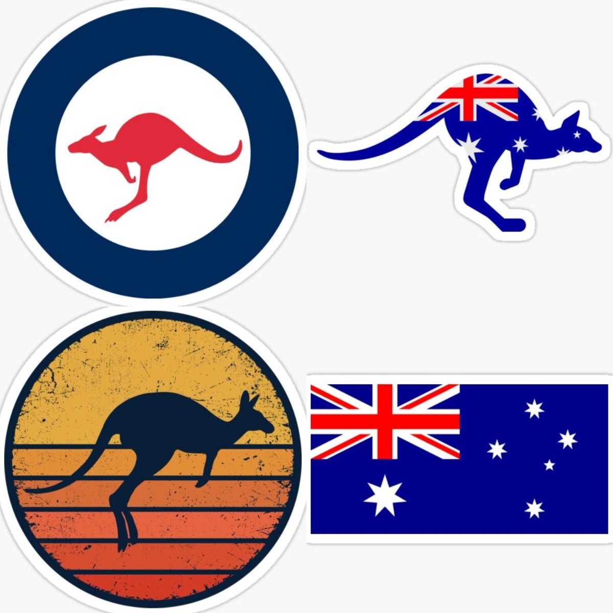 Car Accessories Australia - สติ๊กเกอร์ติดรถยนต์ แคนก้ารู โซน ออสเตรเลีย น่ารัก สำหรับมอเตอร์ไซค์