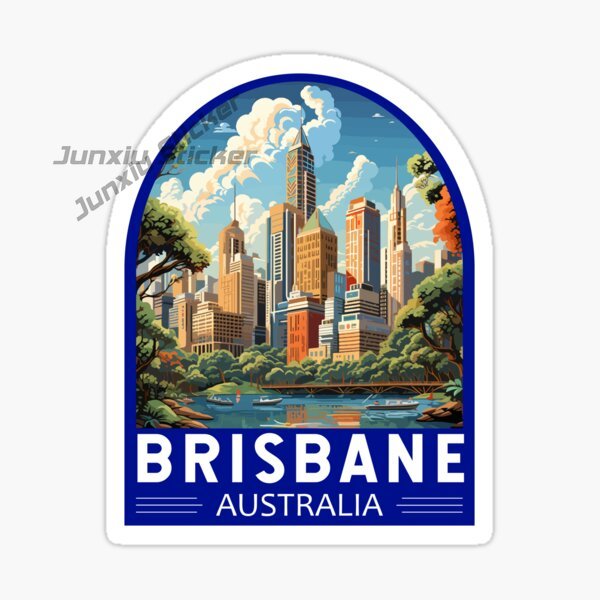 Car Accessories Australia - ออสเตรเลีย บริสเบน ธงไวนิลสติกเกอร์ติดรถยนต์แบบมีกาวในตัวภูมิทัศน์การเดินทางอุปกรณ์ตกแต่งรถยนต์สติ๊กเกอร์ตกแต่ง