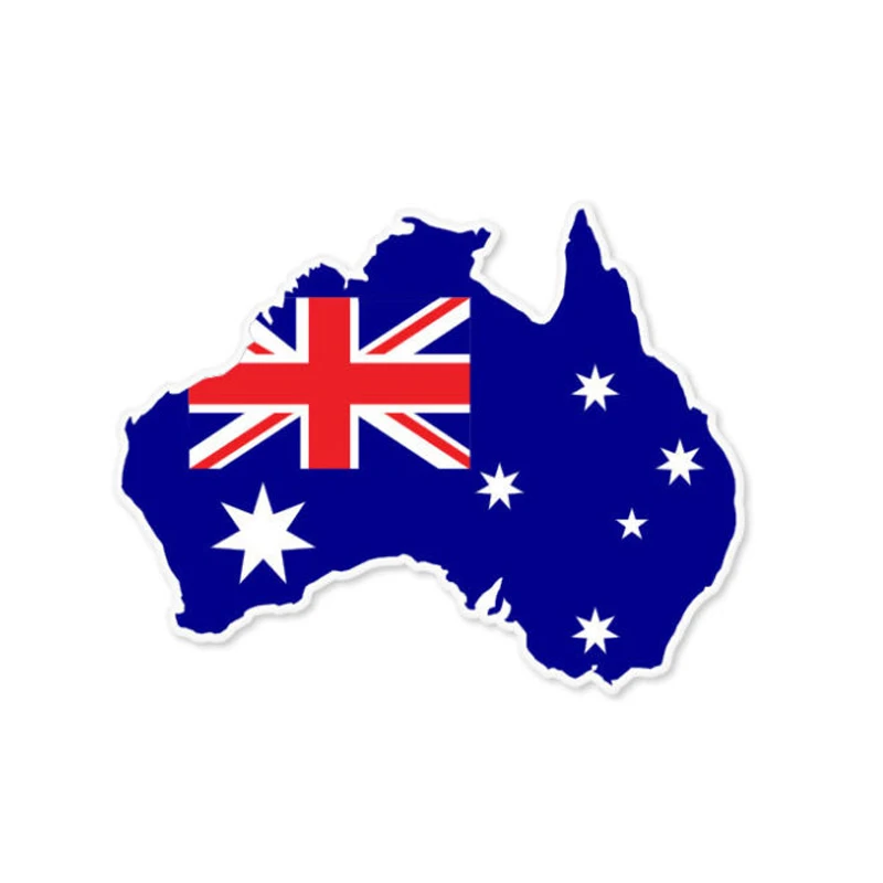 Car Accessories Australia - ศิลปะการปะติดสะท้อนแสง UV อุปกรณ์เสริมรถยนต์สติกเกอร์รถลายธงแผนที่ออสเตรเลียดีไซน์ใหม่กันน้ำได้ขนาด13ซม.
