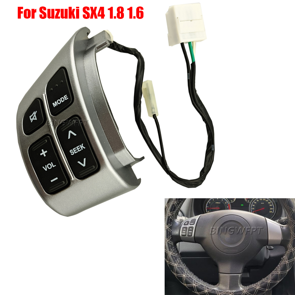 Car Accessories For Steering Wheel - ปุ่มซ้ายพวงมาลัยสวิตช์ปรับระดับเสียงไม่มีแสงไฟสำหรับซูซูกิ SX4 1.8 1.6 2009-2013 รถอุปกรณ์เสริม