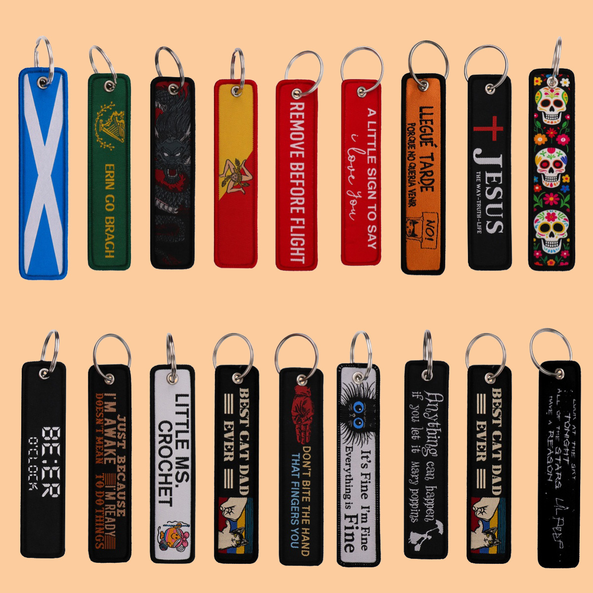 Car Accessories Quotation - พวงกุญแจปักลายการบิน 1 ชิ้น สำหรับรถจักรยานยนต์ รถยนต์ กระเป๋าเป้
