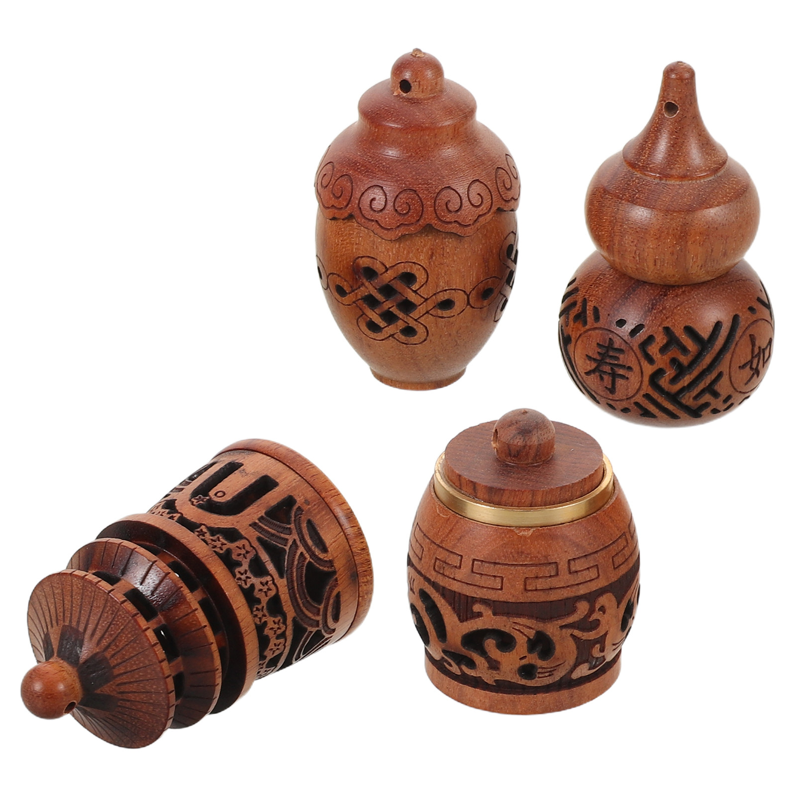 จี้ไม้แกะสลักลายฉลุ 4 ชิ้น สำห - Car Fragrance Diffuser บทวิจารณ์และราคา